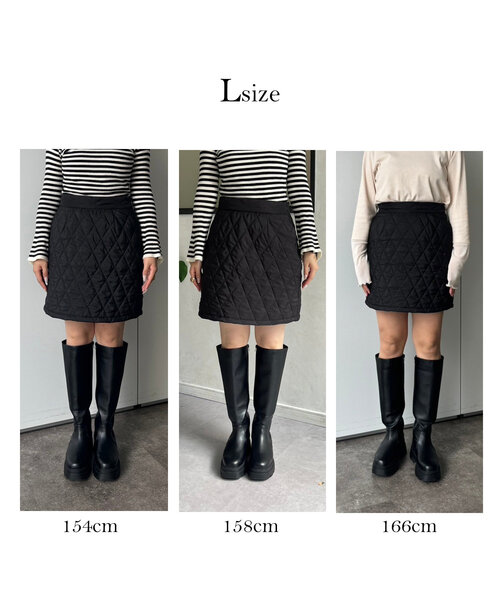 prose verse(プロズヴェール)の「キルティングミニスカート(スカート・レディース・ブラック・MEDIUM/LARGE)」の3枚目の写真