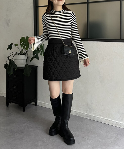 prose verse(プロズヴェール)の「キルティングミニスカート(スカート・レディース・ブラック・MEDIUM/LARGE)」の14枚目の写真