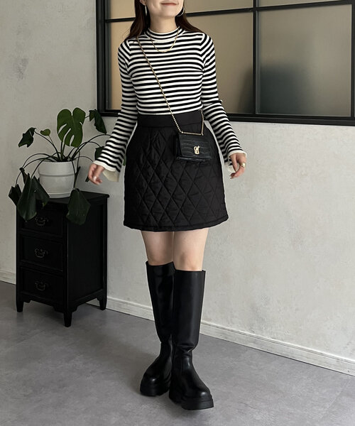 prose verse(プロズヴェール)の「キルティングミニスカート(スカート・レディース・ブラック・MEDIUM/LARGE)」の15枚目の写真