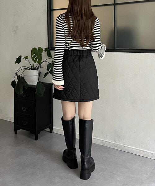prose verse(プロズヴェール)の「キルティングミニスカート(スカート・レディース・ブラック・MEDIUM/LARGE)」の16枚目の写真