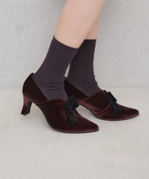 Launa lea（ラウナレア）の「【25秋冬新色】7cmリボンベルベットブーティー(0585）（ブーツ）」