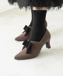 Launa lea（ラウナレア）の「【25秋冬新色】7cmリボンベルベットブーティー(0585）（ブーツ）」