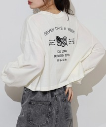 spiritoso アメリカンフラッグクロップド丈Tシャツ
