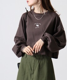 spiritoso アメリカンフラッグクロップド丈Tシャツ