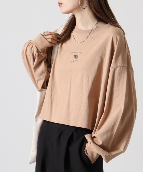 spiritoso(スピリトーゾ)の「spiritoso アメリカンフラッグクロップド丈Tシャツ(Tシャツ/カットソー・レディース・モカ/オリーブ/チャコール/オフホワイト・F)」の18枚目の写真