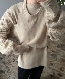 lawgy | 2way neck arrange bustier set knit / 2wayネックアレンジビスチェセットニット(ニット/セーター)