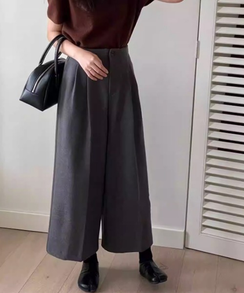 【セール】【Banico】ウールライクワイドストレートパンツ(スラックス)|BANICO(バニコ)