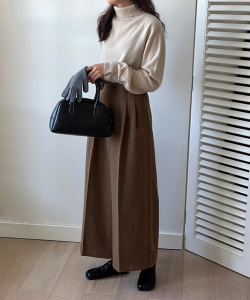 BANICO（バニコ）の「【Banico】ウールライクワイドストレートパンツ（スラックス・レディース・ブラック/ベージュ/グレー・SMALL/MEDIUM/LARGE）」の13枚目の写真