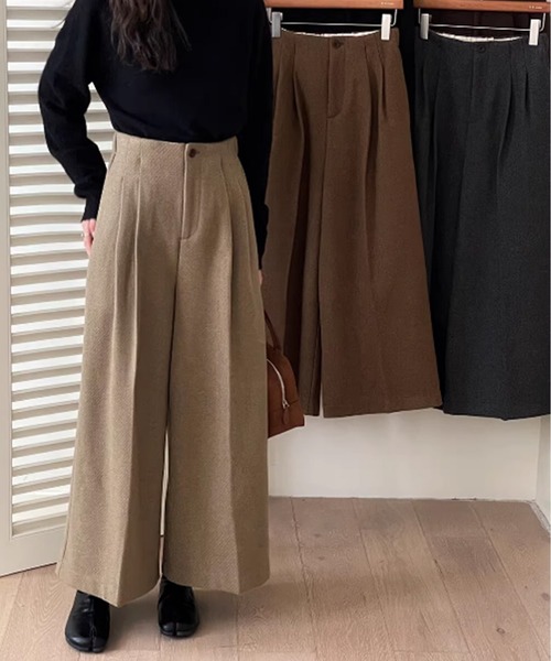 BANICO（バニコ）の「【Banico】ウールライクワイドストレートパンツ（スラックス・レディース・ブラック/ベージュ/グレー・SMALL/MEDIUM/LARGE）」の11枚目の写真