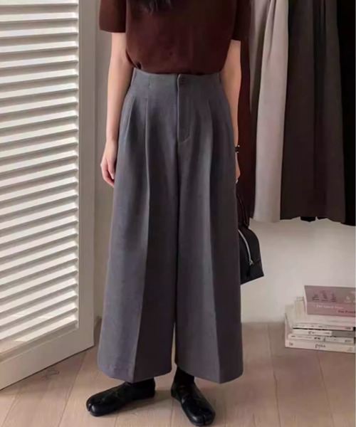 BANICO（バニコ）の「【Banico】ウールライクワイドストレートパンツ（スラックス・レディース・ブラック/ベージュ/グレー・SMALL/MEDIUM/LARGE）」の10枚目の写真