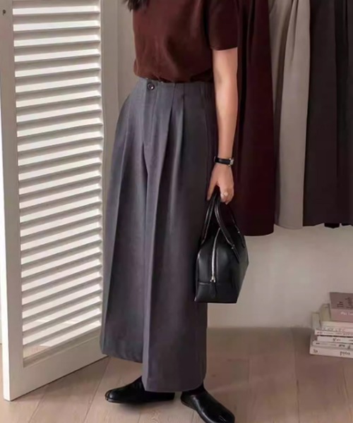 BANICO（バニコ）の「【Banico】ウールライクワイドストレートパンツ（スラックス・レディース・ブラック/ベージュ/グレー・SMALL/MEDIUM/LARGE）」の8枚目の写真