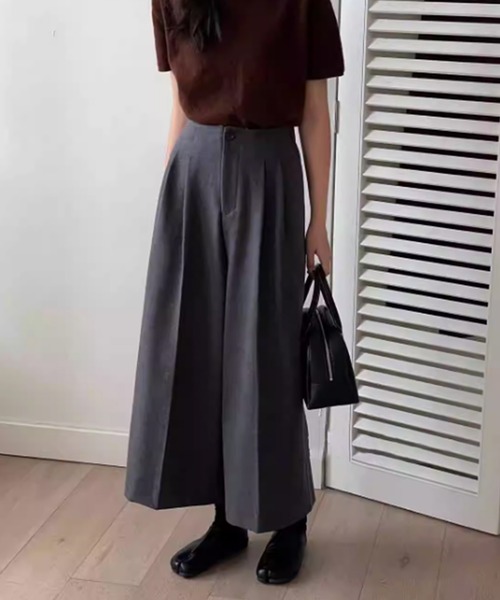 BANICO（バニコ）の「【Banico】ウールライクワイドストレートパンツ（スラックス・レディース・ブラック/ベージュ/グレー・SMALL/MEDIUM/LARGE）」の9枚目の写真