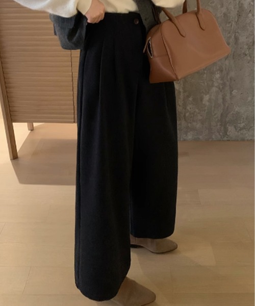 BANICO（バニコ）の「【Banico】ウールライクワイドストレートパンツ（スラックス・レディース・ブラック/ベージュ/グレー・SMALL/MEDIUM/LARGE）」の6枚目の写真