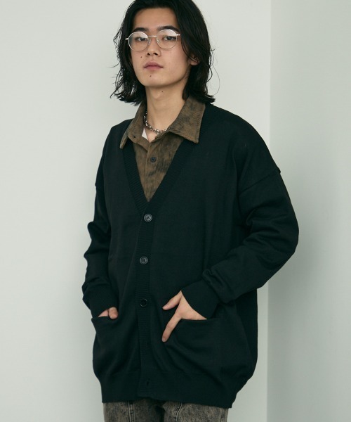 Shoowtime(ショウタイム)の「big silhouette knit loose cardigan / ビッグシルエットニットルーズカーディガン(カーディガン/ボレロ・メンズ・ブラウン/ブラック/グレー・MEDIUM/LARGE/X-LARGE)」の2枚目の写真