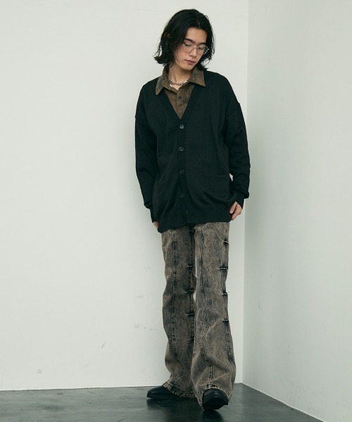 Shoowtime(ショウタイム)の「big silhouette knit loose cardigan / ビッグシルエットニットルーズカーディガン(カーディガン/ボレロ・メンズ・ブラウン/ブラック/グレー・MEDIUM/LARGE/X-LARGE)」の15枚目の写真