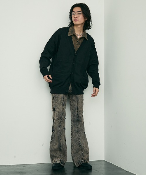 Shoowtime(ショウタイム)の「big silhouette knit loose cardigan / ビッグシルエットニットルーズカーディガン(カーディガン/ボレロ・メンズ・ブラウン/ブラック/グレー・MEDIUM/LARGE/X-LARGE)」の16枚目の写真