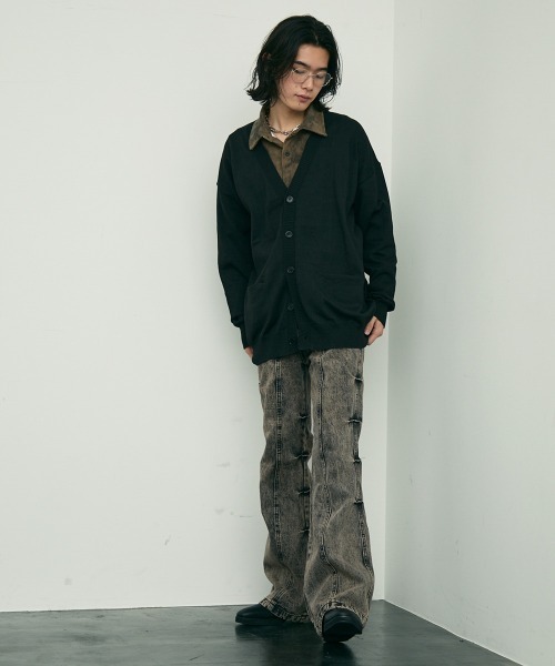 Shoowtime(ショウタイム)の「big silhouette knit loose cardigan / ビッグシルエットニットルーズカーディガン(カーディガン/ボレロ・メンズ・ブラウン/ブラック/グレー・MEDIUM/LARGE/X-LARGE)」の19枚目の写真