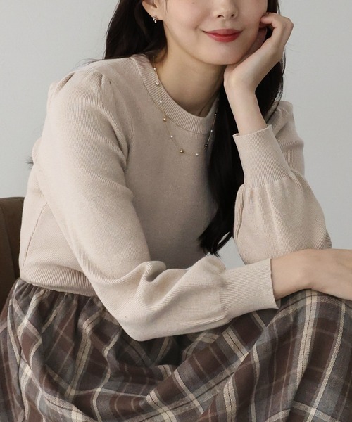 BLUEEAST（ブルーイースト）の「チェックドッキングニットワンピース
