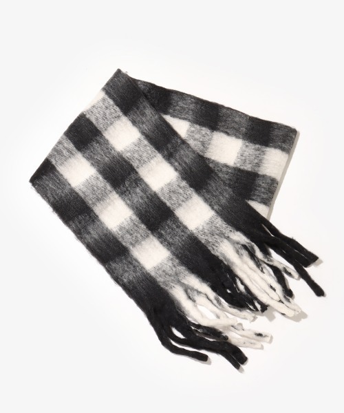 atmos pink（アトモスピンク）の「atmos pink Check Scarf / アトモス ピンク チェック スカーフ（その他小物・レディース・ブラック/ブルー・FREE）」の2枚目の写真