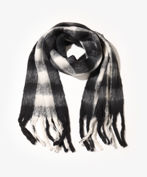 atmos pink（アトモスピンク）の「atmos pink Check Scarf / アトモス ピンク チェック スカーフ（その他小物・レディース・ブラック/ブルー・FREE）」の6枚目の写真