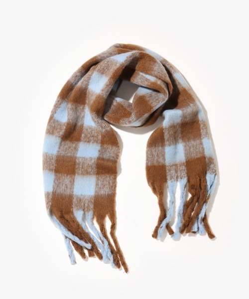 atmos pink（アトモスピンク）の「atmos pink Check Scarf / アトモス ピンク チェック スカーフ（その他小物・レディース・ブラック/ブルー・FREE）」の3枚目の写真