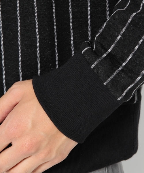GLOBAL WORK（グローバルワーク）の「ストライプクルースウェット/569132（Tシャツ/カットソー・メンズ・ブラック/ネイビー/グレー・LARGE/X-LARGE/SMALL/MEDIUM）」の10枚目の写真