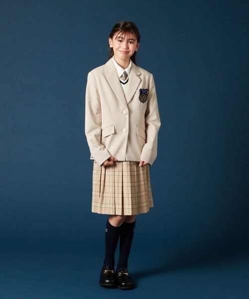 a.v.v（アーヴェヴェ）の「[140-160]【卒服】配色ニットベスト（ベスト・キッズ・ホワイト/ライトグレー・140/150/160）」の20枚目の写真