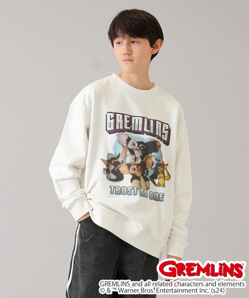 GLAZOS（グラソス）の「【大人向けサイズあり】【GREMLINS】モグワイ フロントプリントビッグトレーナー（スウェット・キッズ・ホワイト/ブラック・LL/L/M/S）」の2枚目の写真
