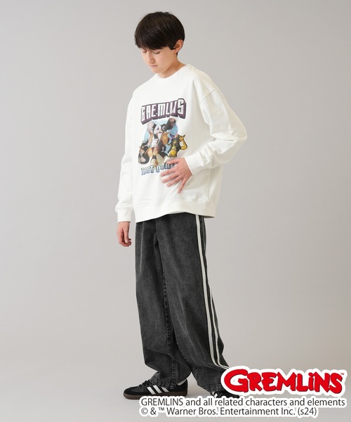GLAZOS（グラソス）の「【大人向けサイズあり】【GREMLINS】モグワイ フロントプリントビッグトレーナー（スウェット・キッズ・ホワイト/ブラック・LL/L/M/S）」の4枚目の写真
