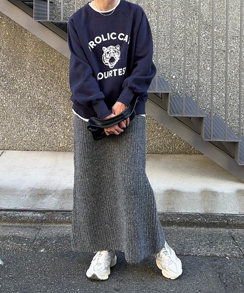 meilmada(メイルマダ)の「畦編みロングニットスカート(スカート・レディース・オリーブ/グレー・FREE)」の10枚目の写真