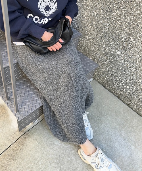 meilmada(メイルマダ)の「畦編みロングニットスカート(スカート・レディース・オリーブ/グレー・FREE)」の14枚目の写真