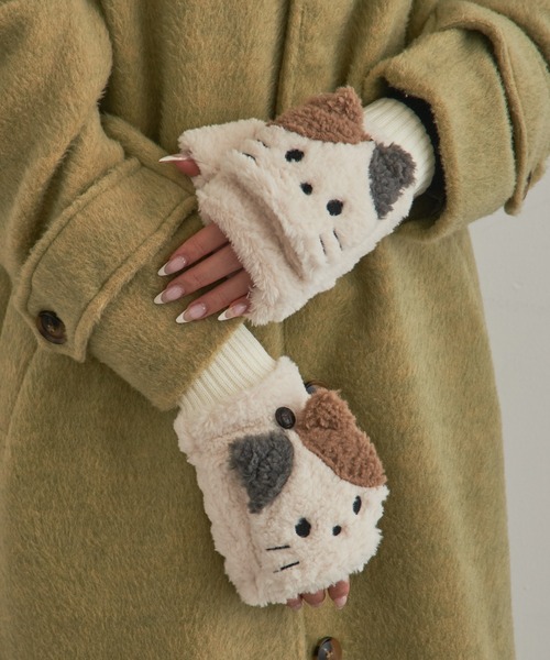セール】【SETUP7】アニマルFACEアームフード 裏ボア2WAY手袋 WINGI