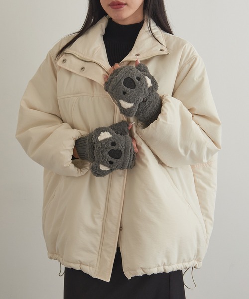 セール】【SETUP7】アニマルFACEアームフード 裏ボア2WAY手袋 WINGI