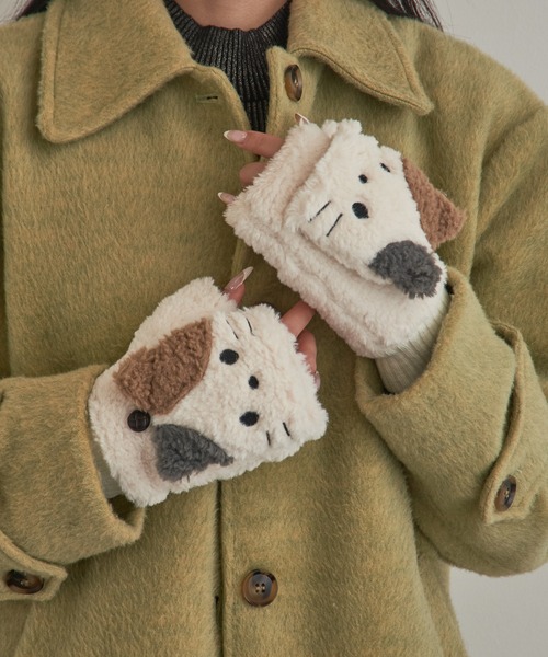 セール】【SETUP7】アニマルFACEアームフード 裏ボア2WAY手袋 WINGI