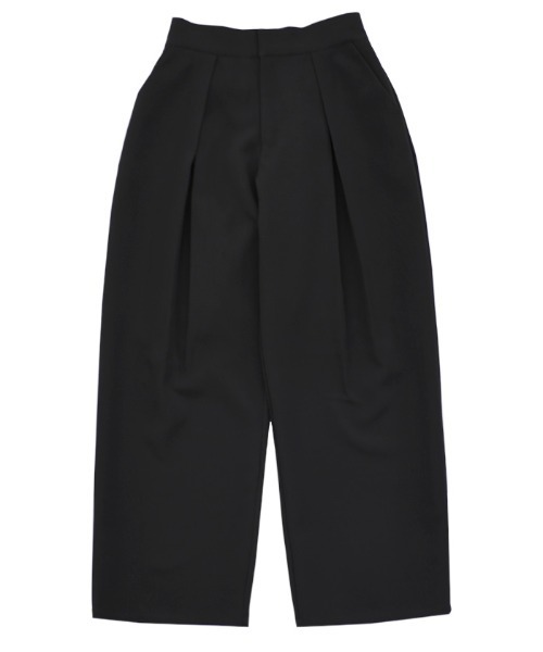 select MOCA（セレクトモカ）の「ルーズシルエットディープタックパンツ（スラックス・レディース・アイボリー/ブラック・MEDIUM/LARGE）」の9枚目の写真