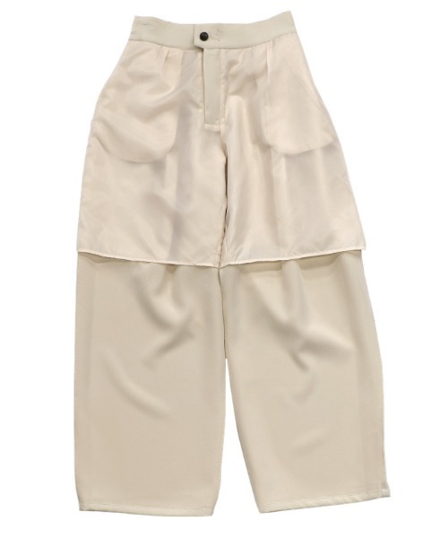 select MOCA（セレクトモカ）の「ルーズシルエットディープタックパンツ（スラックス・レディース・アイボリー/ブラック・MEDIUM/LARGE）」の7枚目の写真