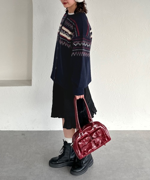 kutir（クティール）の「2wayノルディックレースカーディガンニット（カーディガン/ボレロ・レディース・ネイビー/アイボリー/グリーン・FREE）」の15枚目の写真