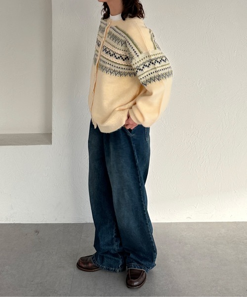 kutir（クティール）の「2wayノルディックレースカーディガンニット（カーディガン/ボレロ・レディース・ネイビー/アイボリー/グリーン・FREE）」の8枚目の写真