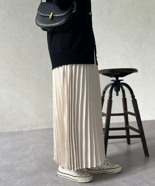 サテンプリーツスカート（スカート）｜Chez toi（シェトワ）