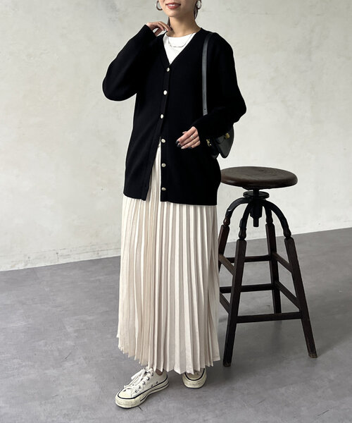 サテンプリーツスカート（スカート）｜Chez toi（シェトワ）