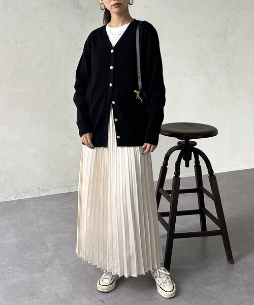 サテンプリーツスカート（スカート）｜Chez toi（シェトワ）