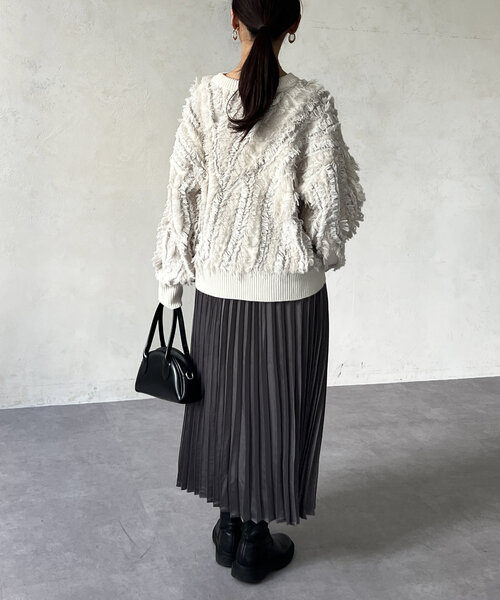 サテンプリーツスカート（スカート）｜Chez toi（シェトワ）