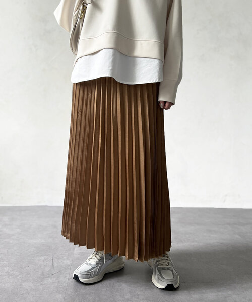 サテンプリーツスカート（スカート）｜Chez toi（シェトワ）