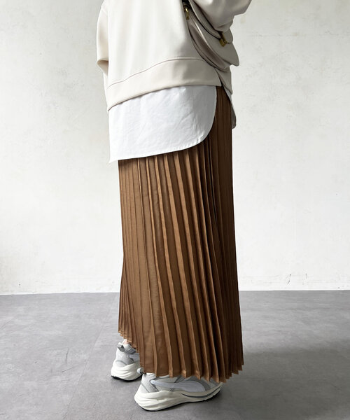 サテンプリーツスカート（スカート）｜Chez toi（シェトワ）