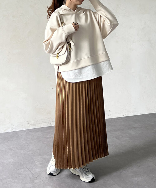 サテンプリーツスカート（スカート）｜Chez toi（シェトワ）