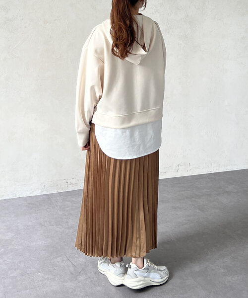 サテンプリーツスカート（スカート）｜Chez toi（シェトワ）