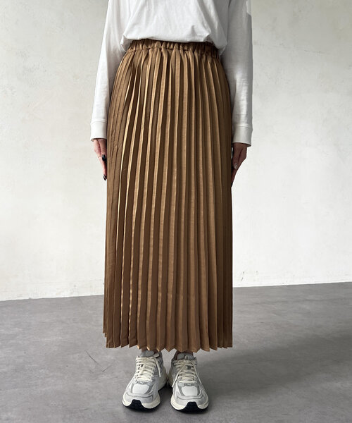 サテンプリーツスカート（スカート）｜Chez toi（シェトワ）