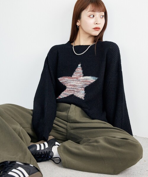 PUBLUX（パブリュクス）の「PUBLUX/パブリュクス 星柄 インターシャ