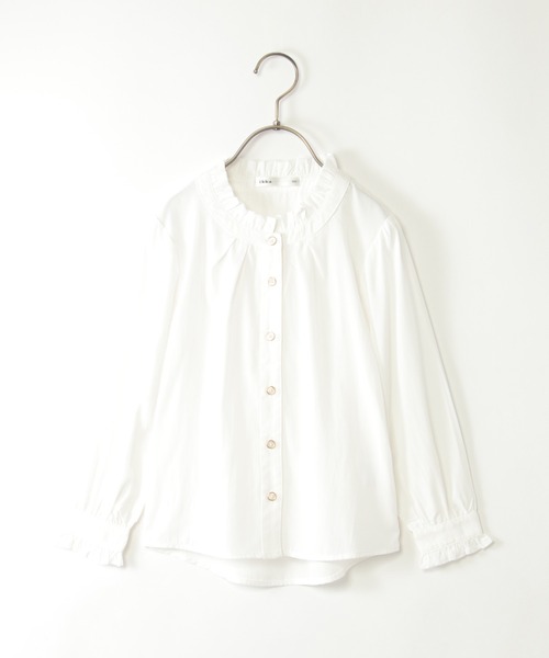 ikka（イッカ）の「襟袖フリルギャザーブラウス（120~160cm）（シャツ/ブラウス・キッズ・オフホワイト・120/130/140/150/160）」の7枚目の写真