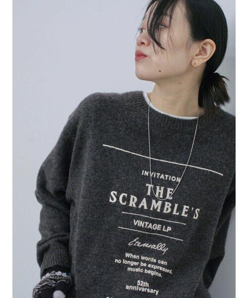 Samansa Mos2 blue（サマンサモスモスブルー）の「◎プリント起毛ニットプルオーバー（ニット/セーター・レディース・ブラウン/ネイビー/チャコールグレー・F）」の2枚目の写真